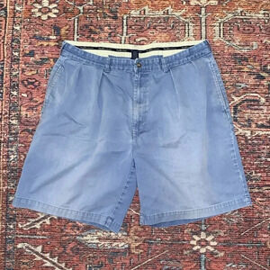 Polo Ralph Lauren Tyler Short Mens 38 Blue Pleated Chino Cotton RN41381 Mexico